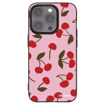 Picasee silikónový čierny obal pre Apple iPhone 15 Pro - Cherry