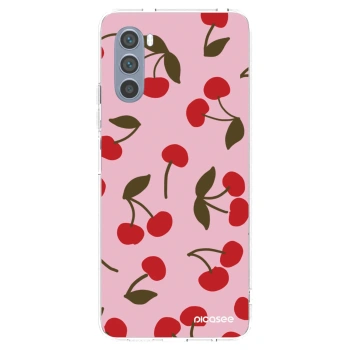 Picasee silikónový prehľadný obal pre Motorola Moto G62 - Cherry