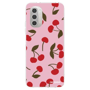 Picasee silikónový prehľadný obal pre Motorola Moto G51 - Cherry