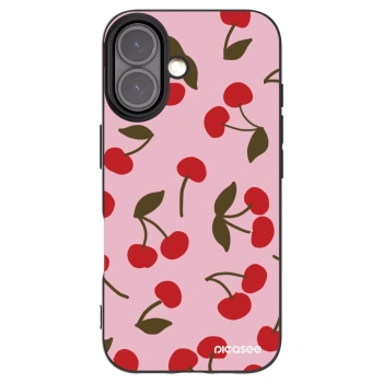 Picasee silikónový čierny obal pre Apple iPhone 16 - Cherry