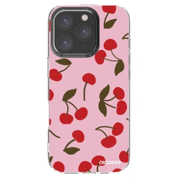 Picasee silikónový prehľadný obal pre Apple iPhone 16 Pro - Cherry