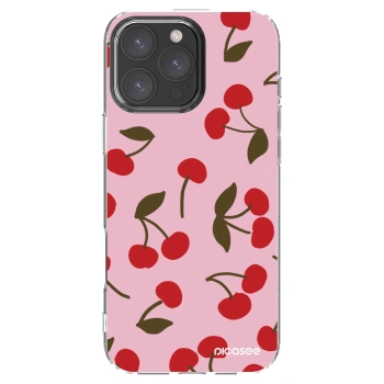 Picasee silikónový prehľadný obal pre Apple iPhone 16 Pro Max - Cherry