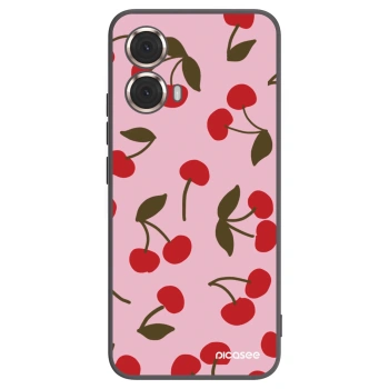 Picasee silikónový čierny obal pre Motorola Moto G85 - Cherry