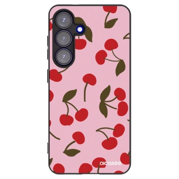 Picasee silikónový čierny obal pre Samsung Galaxy S25 5G - Cherry