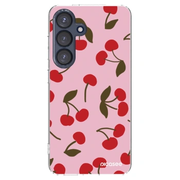 Picasee silikónový prehľadný obal pre Samsung Galaxy S25 5G - Cherry