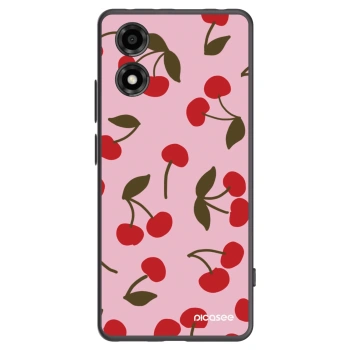 Picasee silikónový čierny obal pre Motorola Moto E14 - Cherry