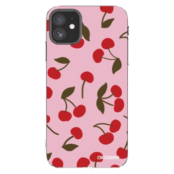 Picasee silikónový prehľadný obal pre Apple iPhone 11 - Cherry
