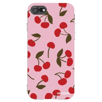Picasee silikónový prehľadný obal pre Apple iPhone 8 - Cherry