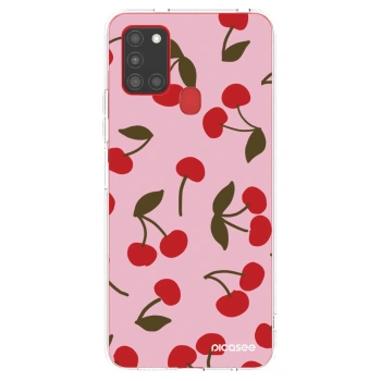 Picasee silikónový prehľadný obal pre Samsung Galaxy A21s - Cherry
