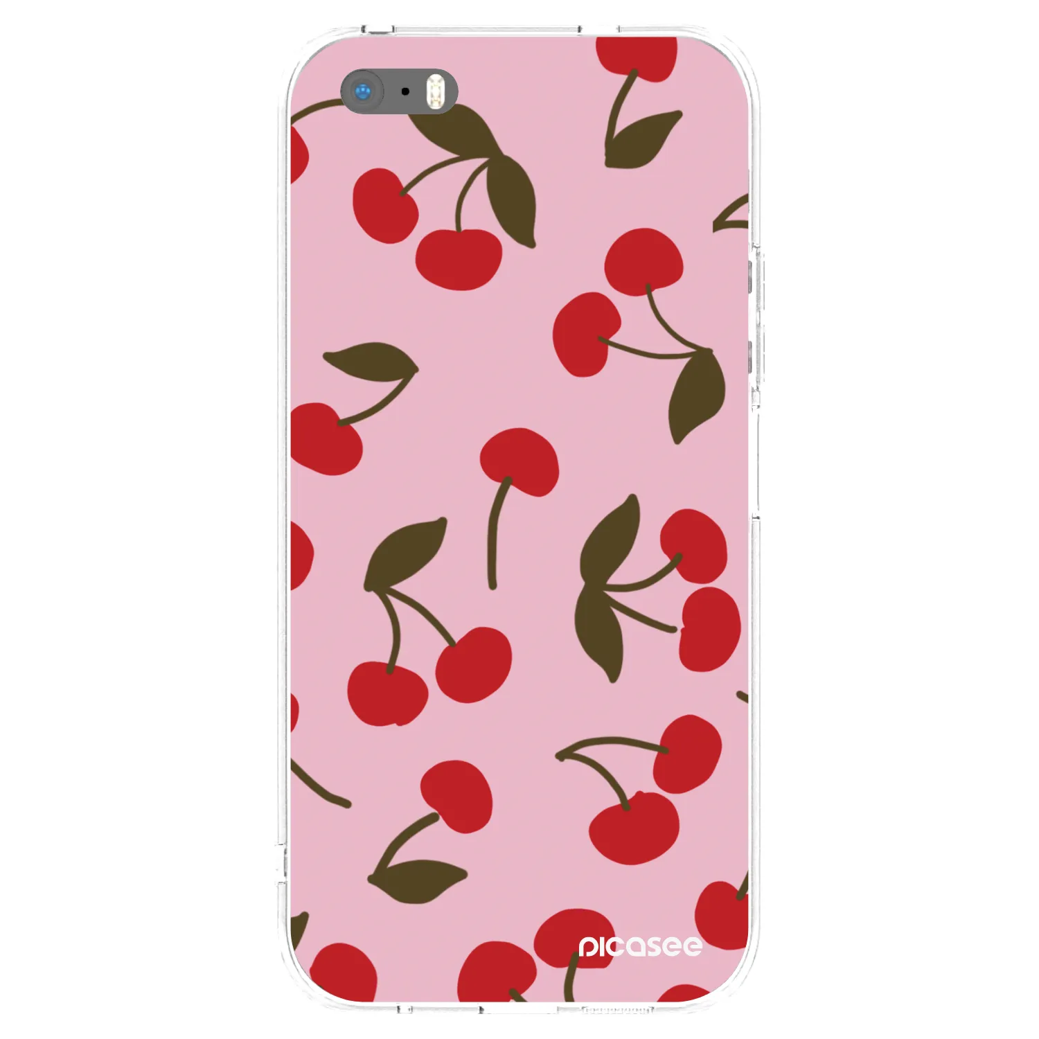 Picasee silikónový prehľadný obal pre Apple iPhone 5/5S/SE - Cherry