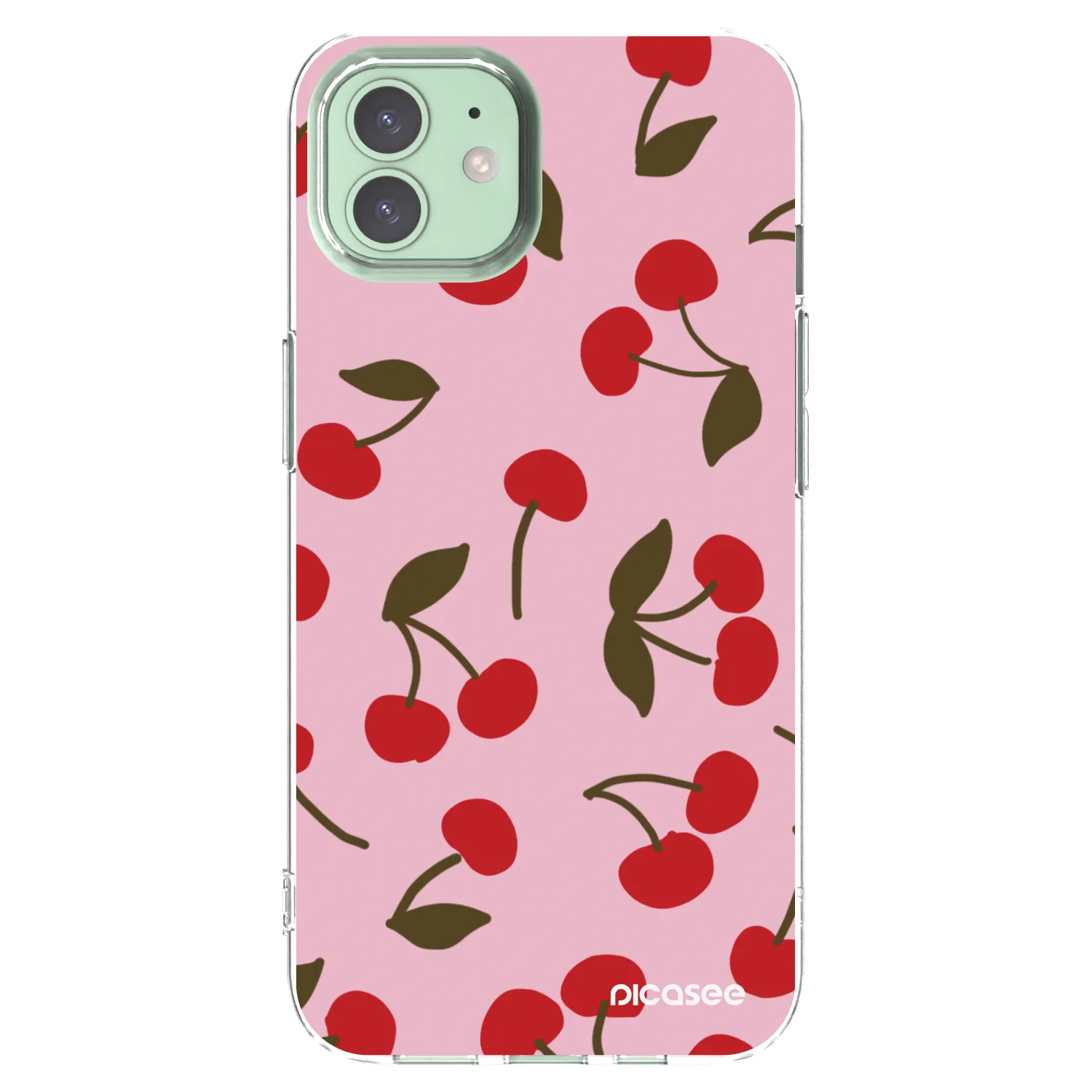 Picasee silikónový prehľadný obal pre Apple iPhone 12 Pro - Cherry