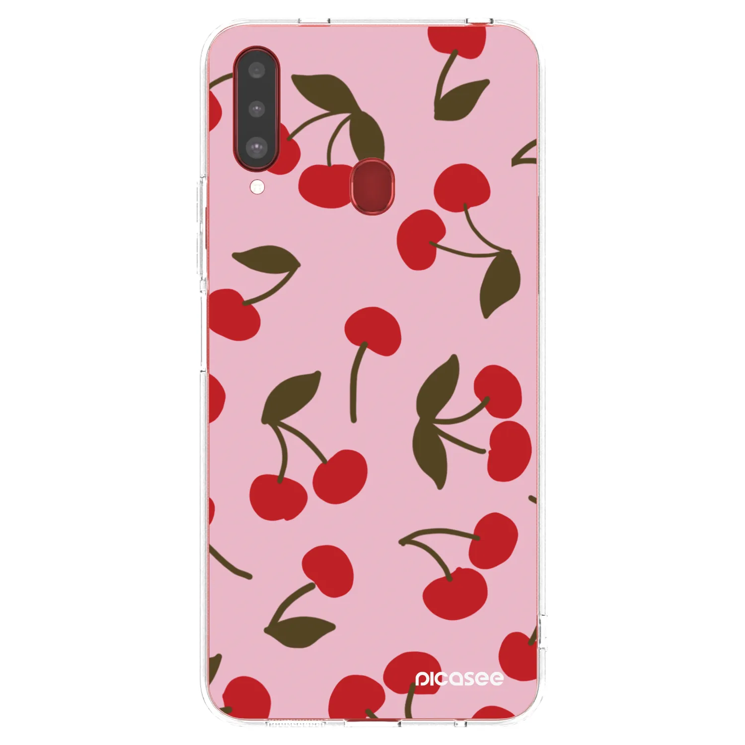 Picasee silikónový prehľadný obal pre Samsung Galaxy A20s - Cherry