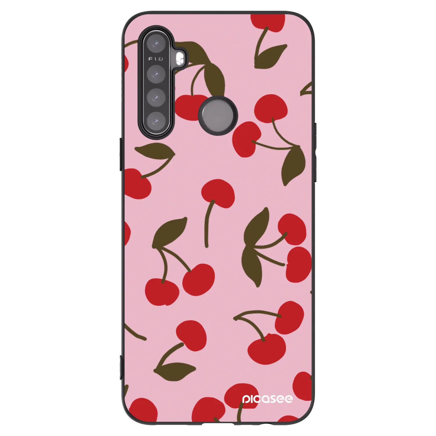 Picasee silikónový čierny obal pre Realme 5 - Cherry
