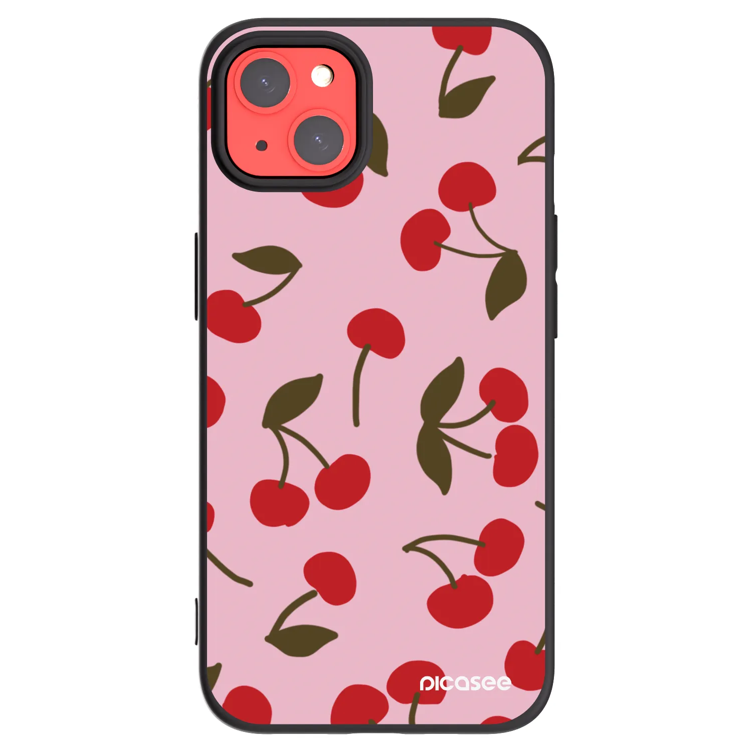 Picasee silikónový čierny obal pre Apple iPhone 13 - Cherry