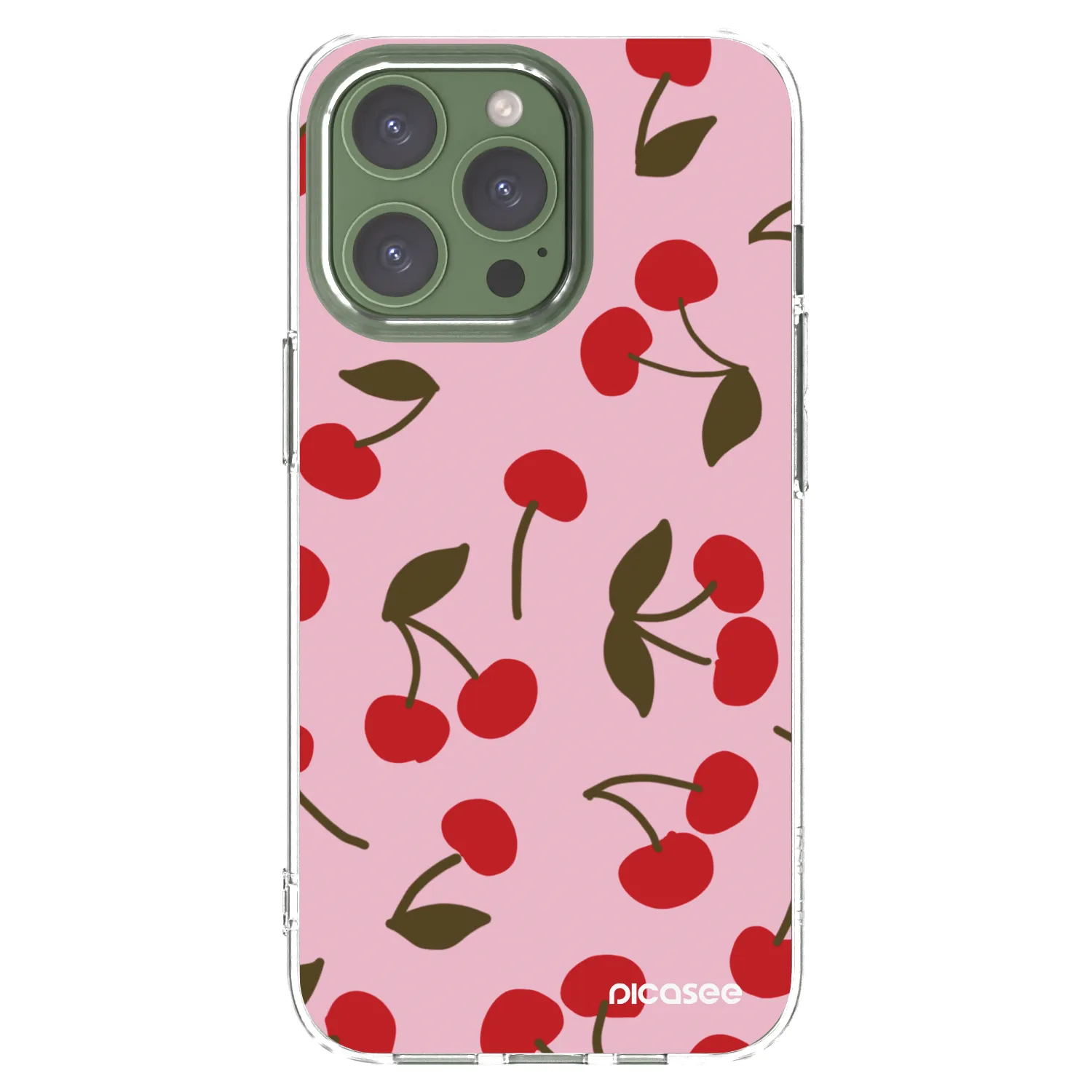 Picasee silikónový prehľadný obal pre Apple iPhone 13 Pro - Cherry