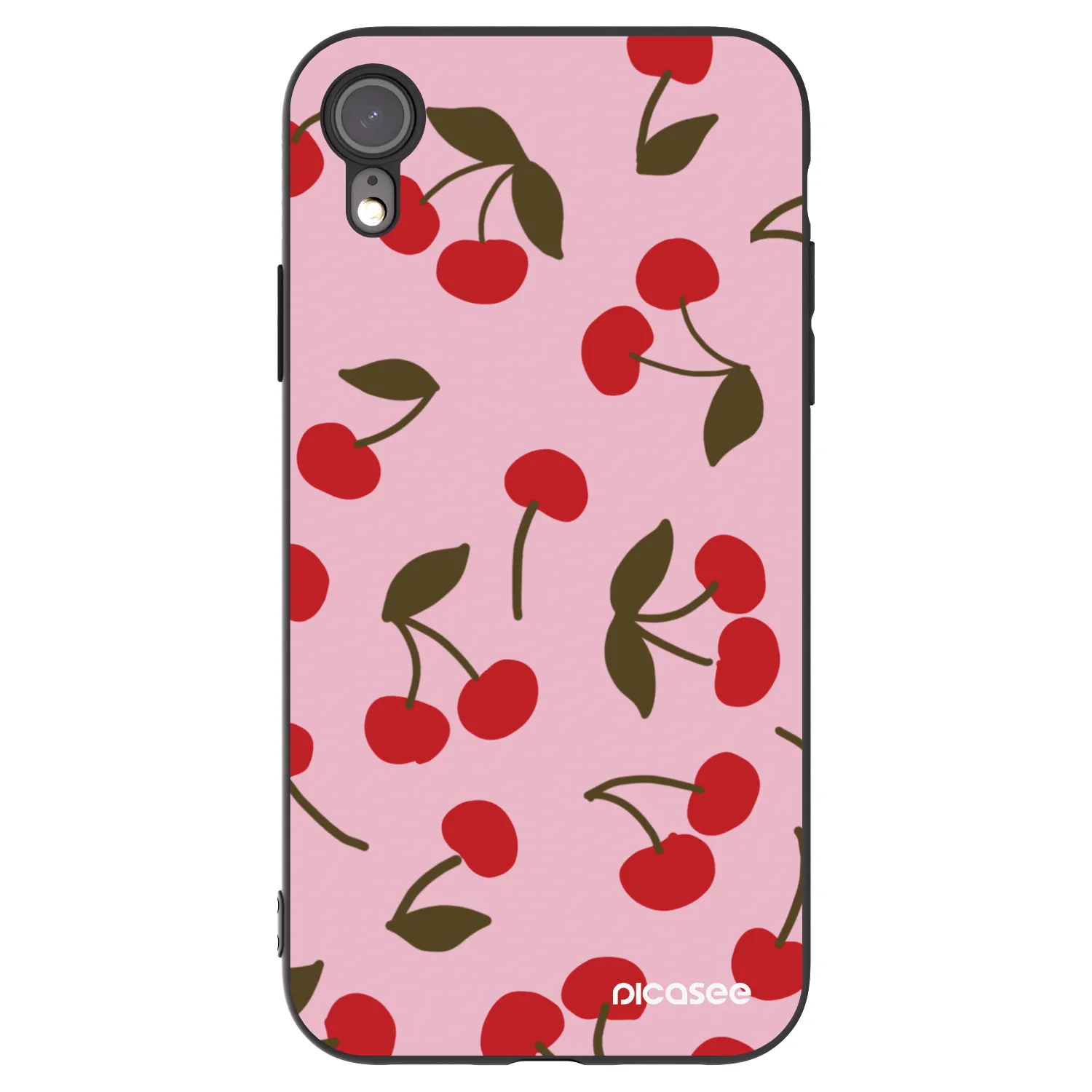 Picasee silikónový čierny obal pre Apple iPhone XR - Cherry