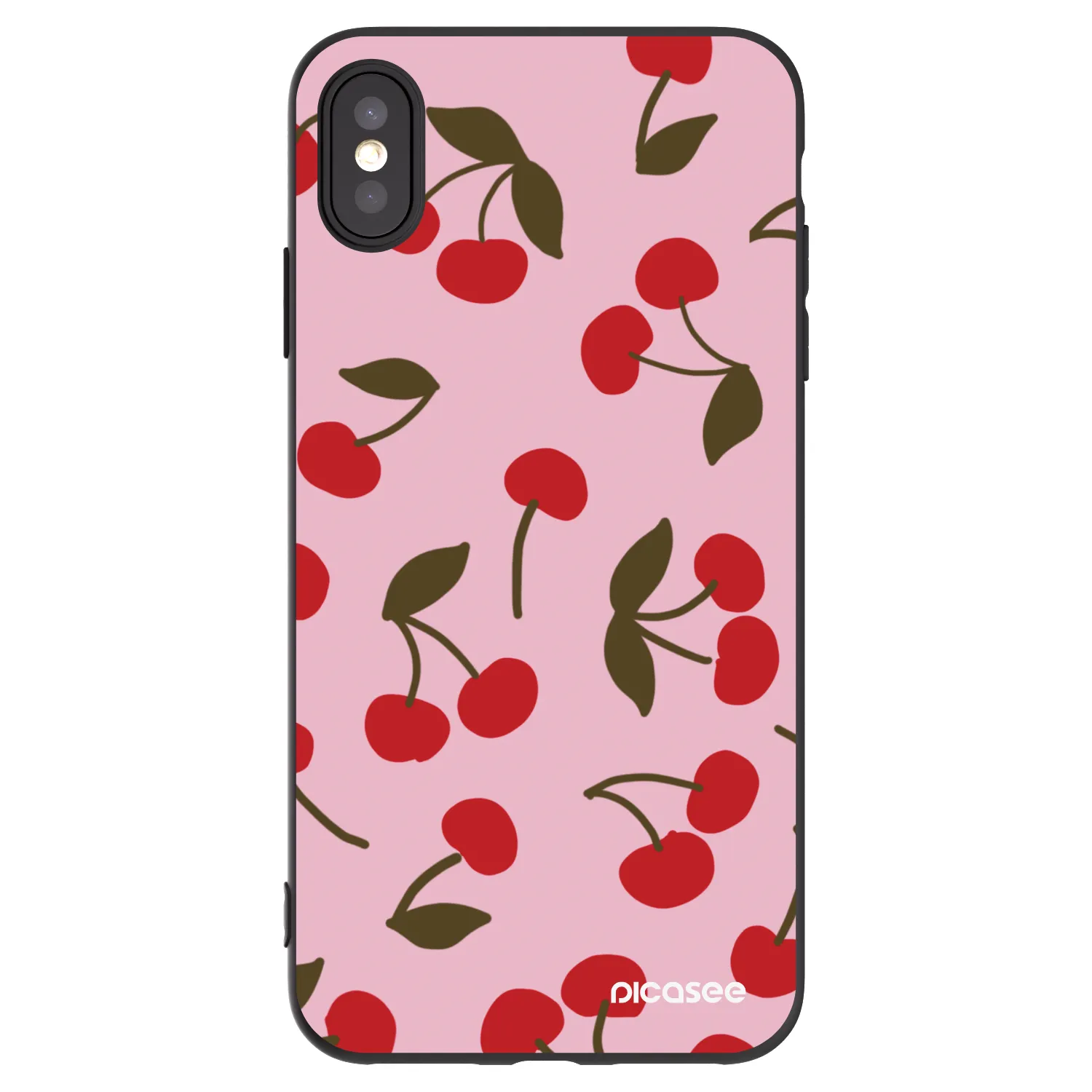 Picasee silikónový čierny obal pre Apple iPhone XS Max - Cherry