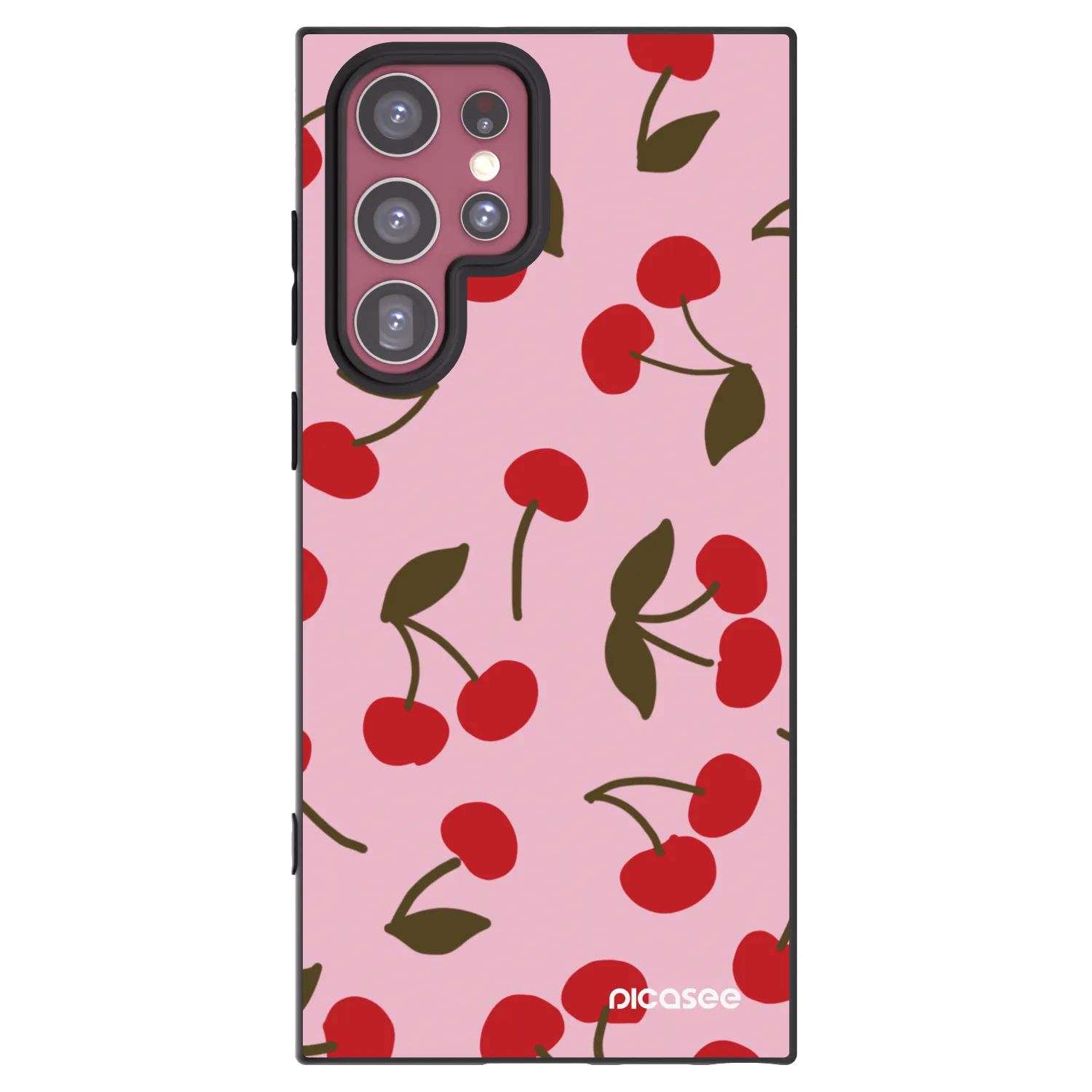 Picasee silikónový čierny obal pre Samsung Galaxy S22 Ultra 5G - Cherry