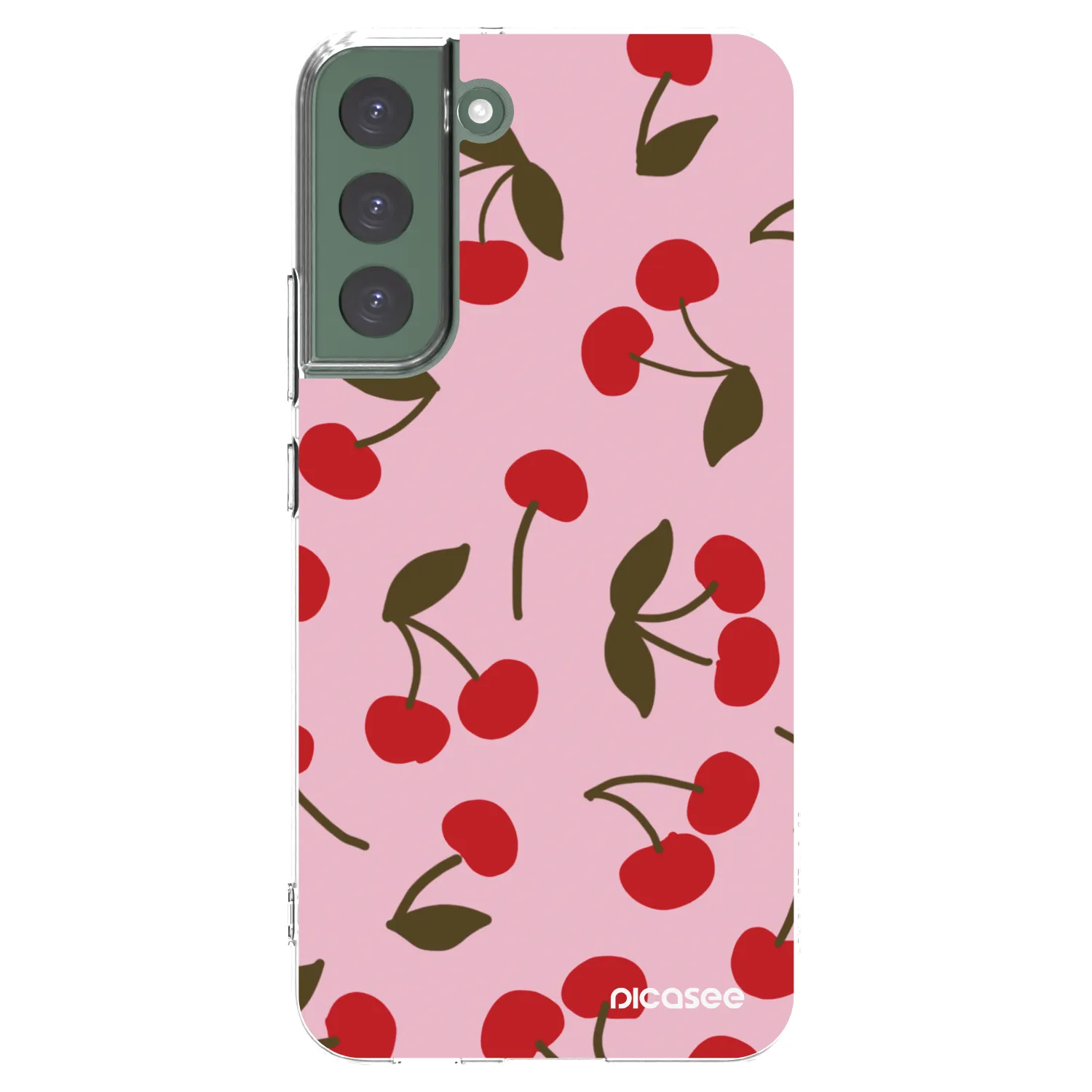 Picasee silikónový prehľadný obal pre Samsung Galaxy S22+ 5G - Cherry