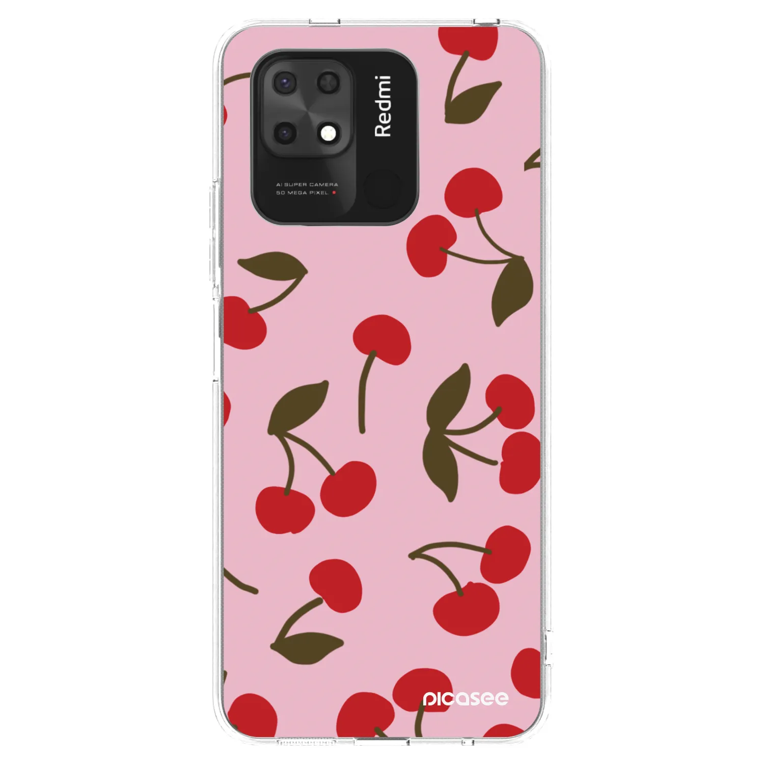 Picasee silikónový prehľadný obal pre Xiaomi Redmi 10C - Cherry