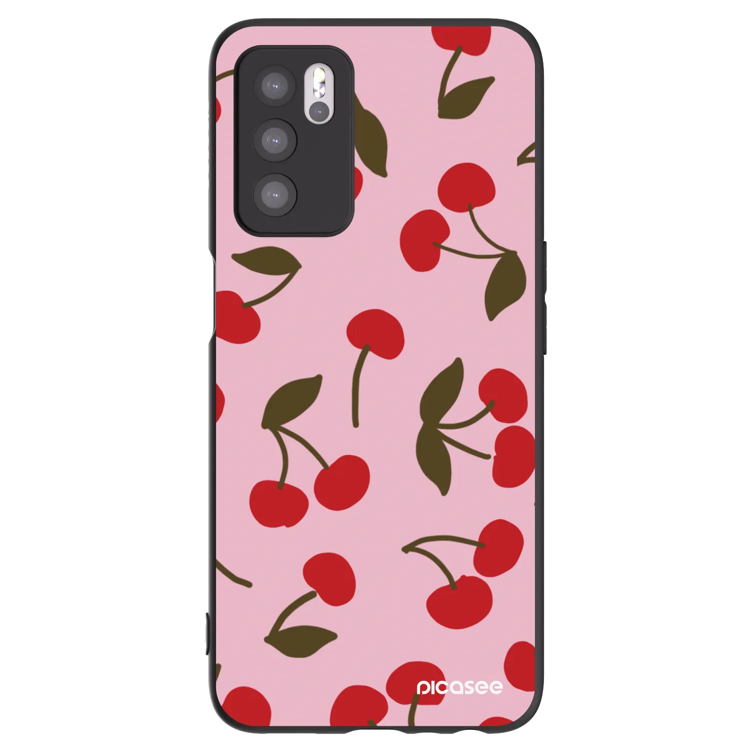 Picasee silikónový čierny obal pre OPPO A16s - Cherry