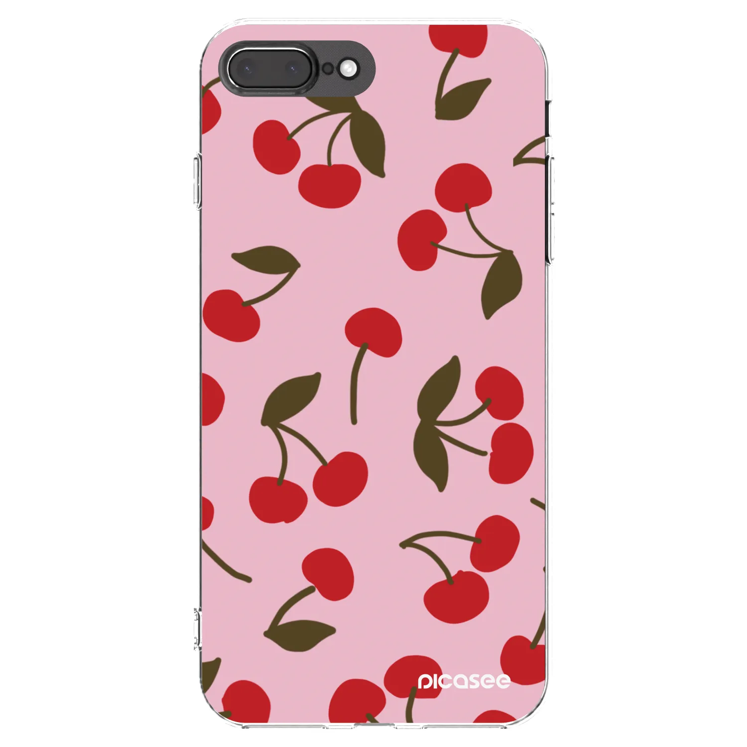 Picasee silikónový prehľadný obal pre Apple iPhone 8 Plus - Cherry