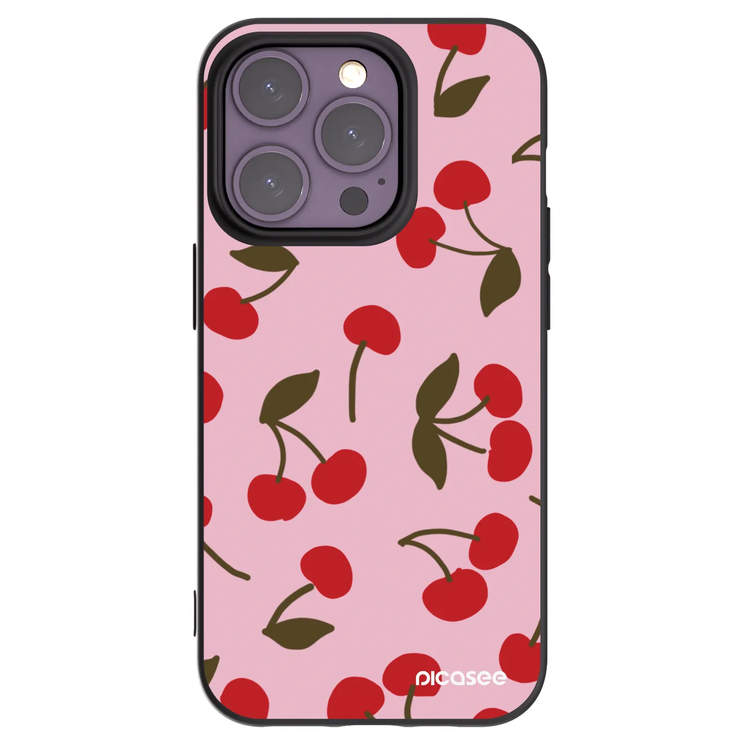Picasee silikónový čierny obal pre Apple iPhone 14 Pro - Cherry
