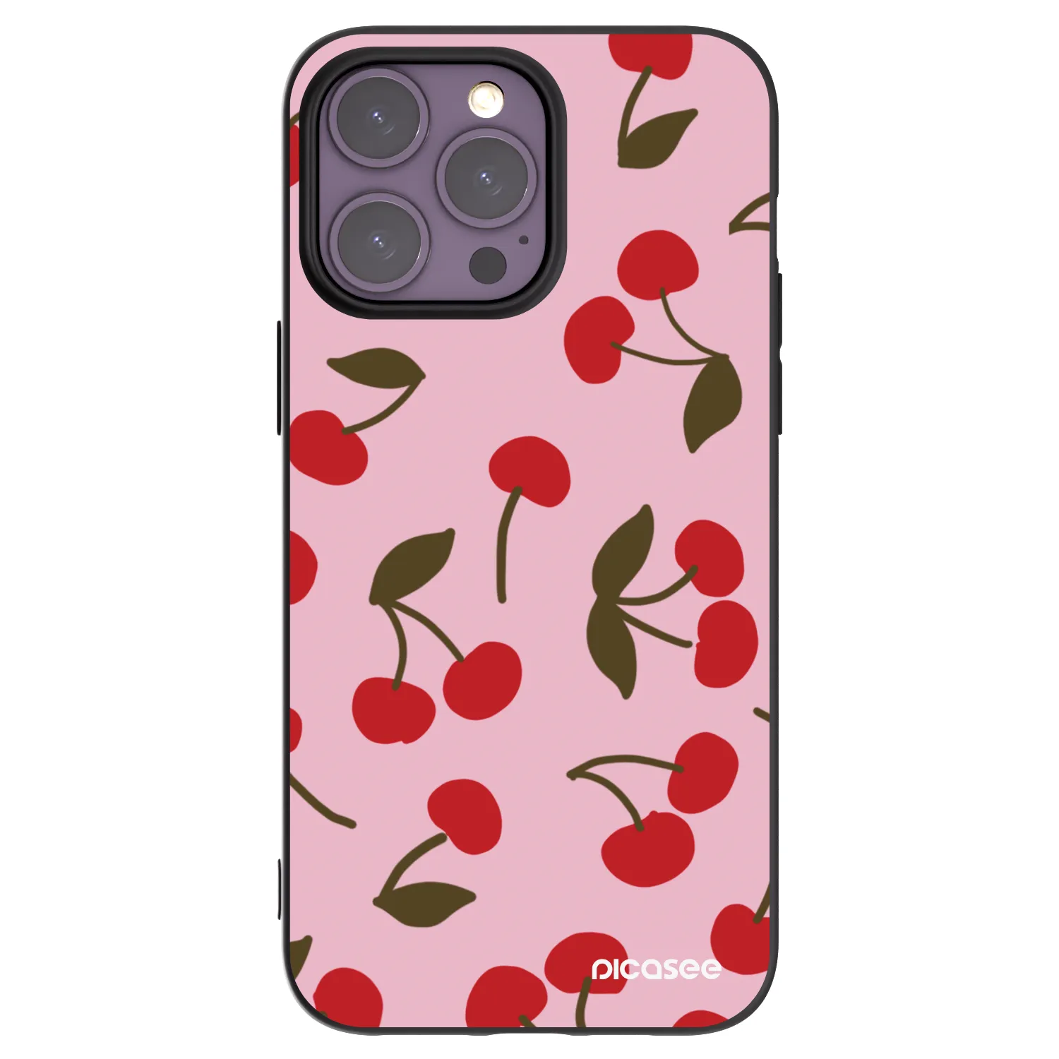 Picasee silikónový čierny obal pre Apple iPhone 14 Pro Max - Cherry