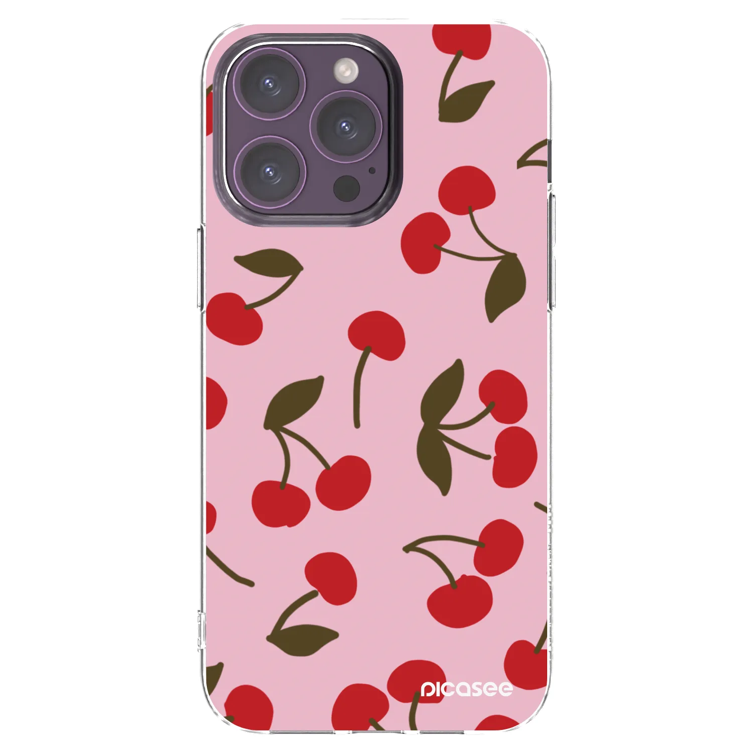 Picasee silikónový prehľadný obal pre Apple iPhone 14 Pro Max - Cherry