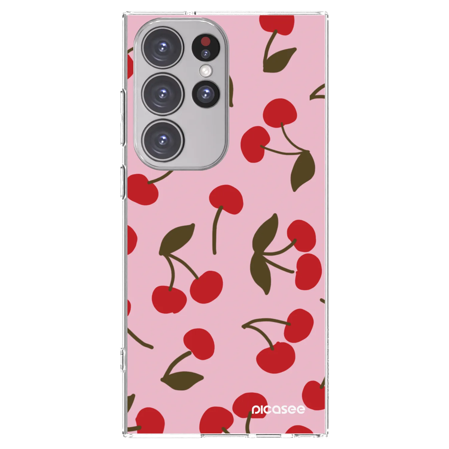 Picasee silikónový prehľadný obal pre Samsung Galaxy S23 Ultra 5G - Cherry