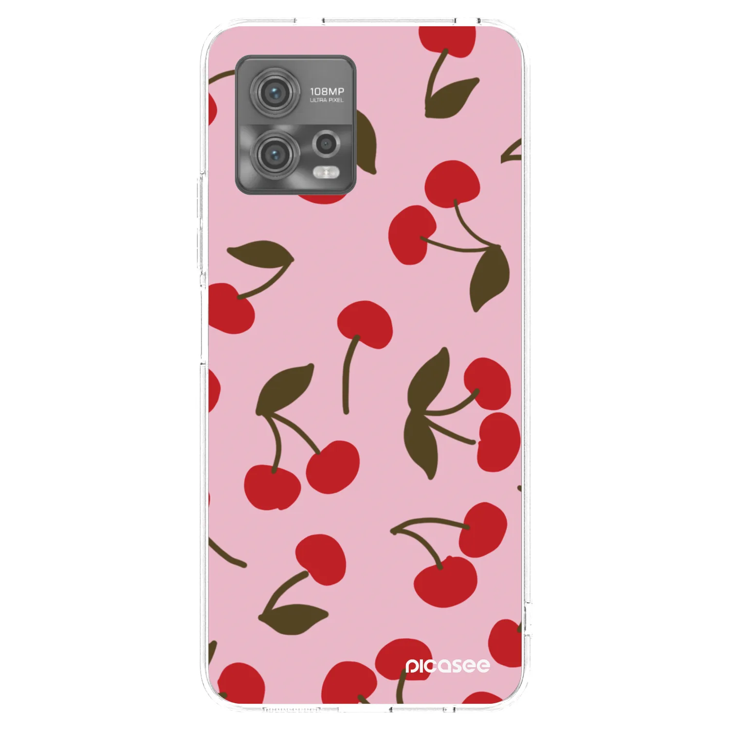 Picasee silikónový prehľadný obal pre Motorola Moto G72 - Cherry