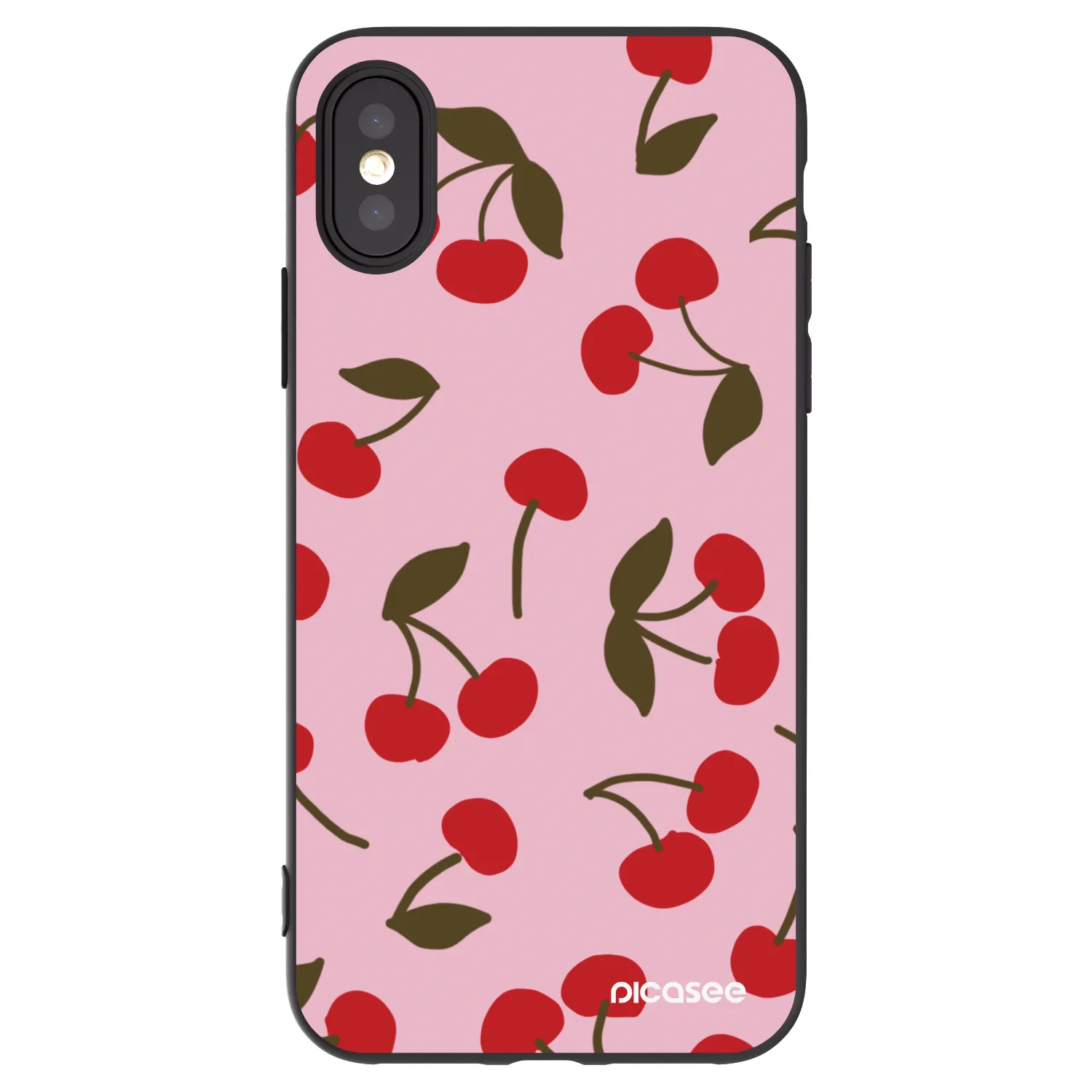 Picasee silikónový čierny obal pre Apple iPhone X/XS - Cherry