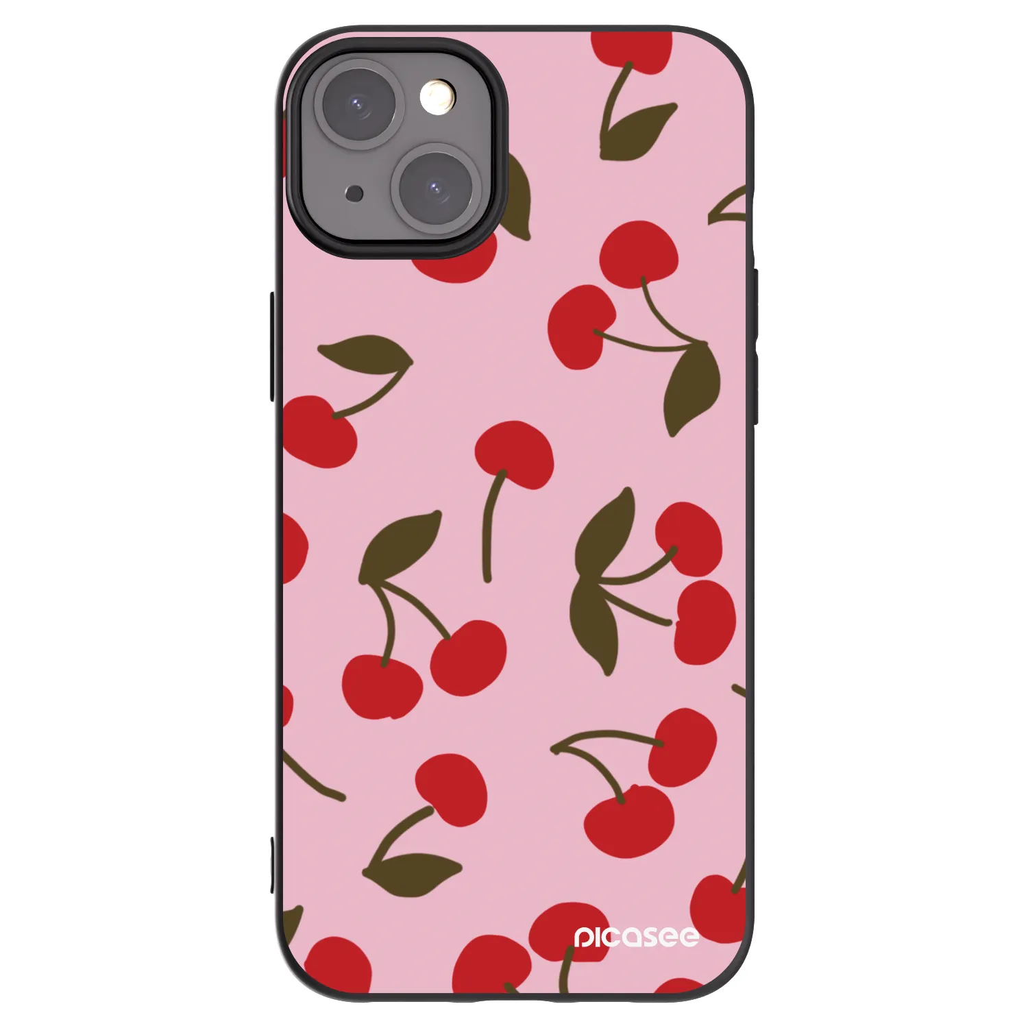 Picasee silikónový čierny obal pre Apple iPhone 15 Plus - Cherry