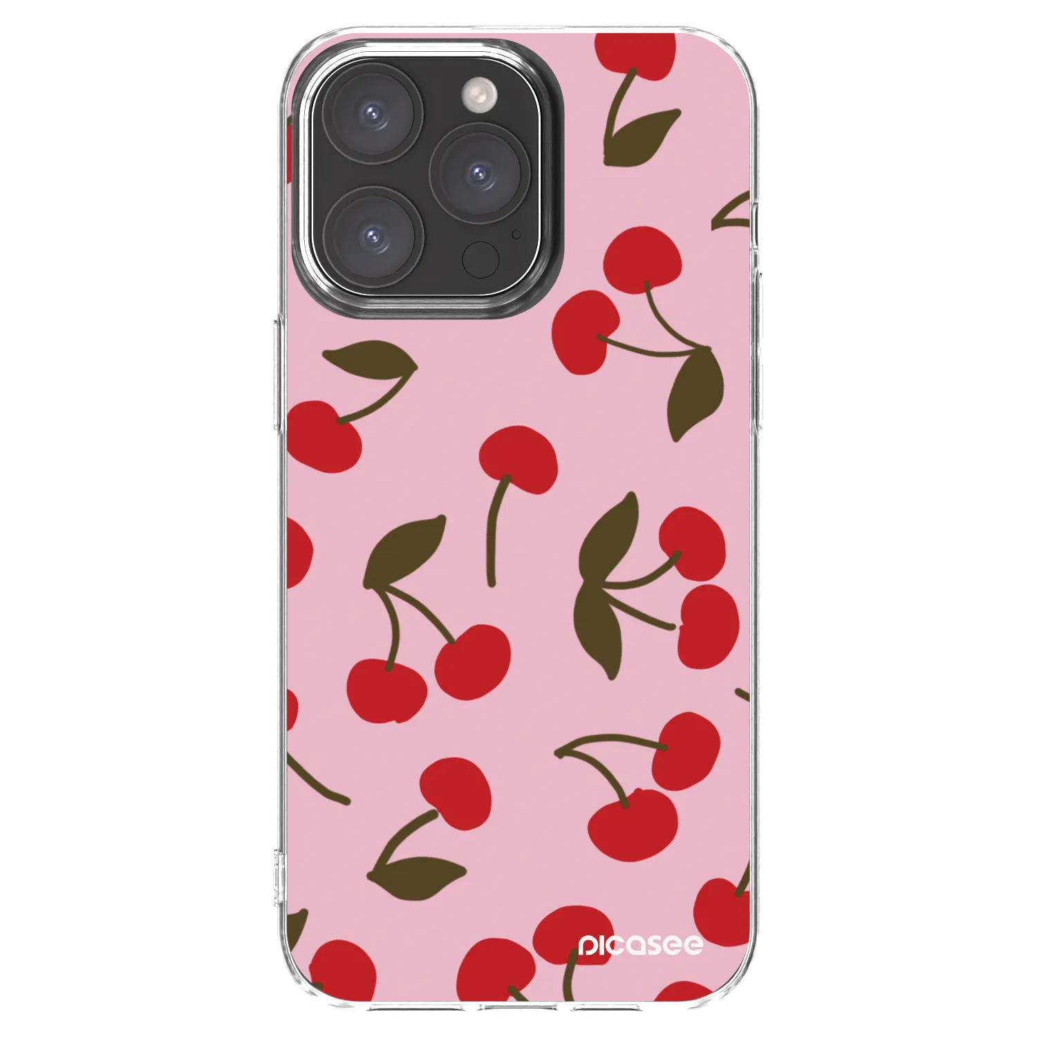 Picasee silikónový prehľadný obal pre Apple iPhone 15 Pro Max - Cherry