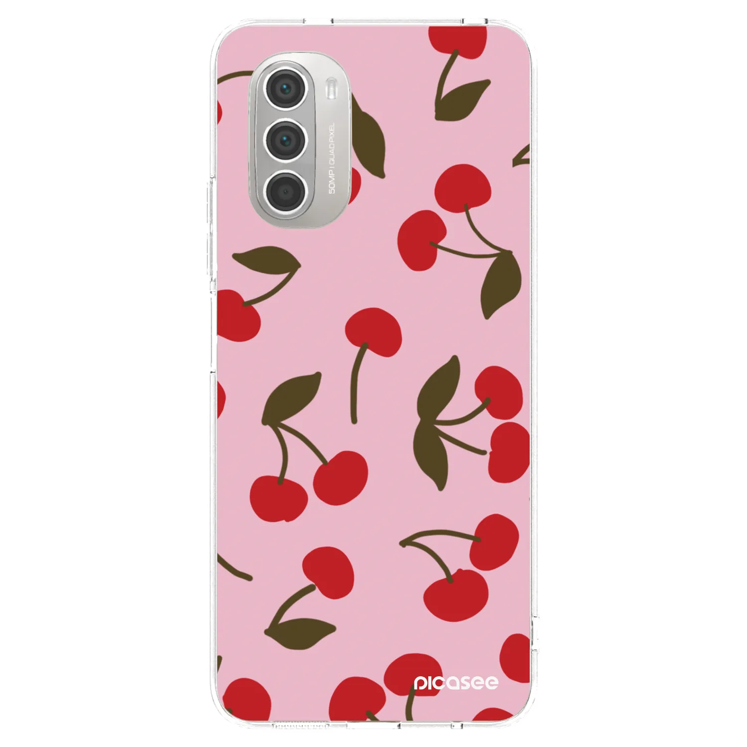 Picasee silikónový prehľadný obal pre Motorola Moto G51 - Cherry