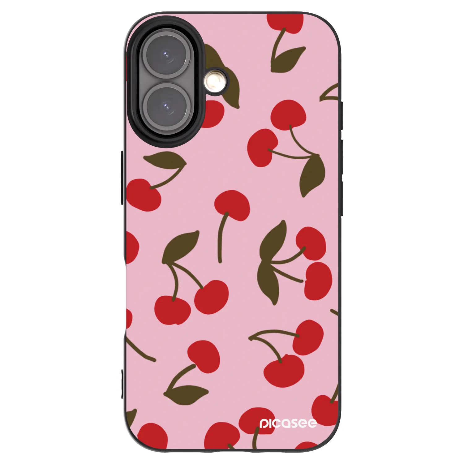 Picasee silikónový čierny obal pre Apple iPhone 16 - Cherry