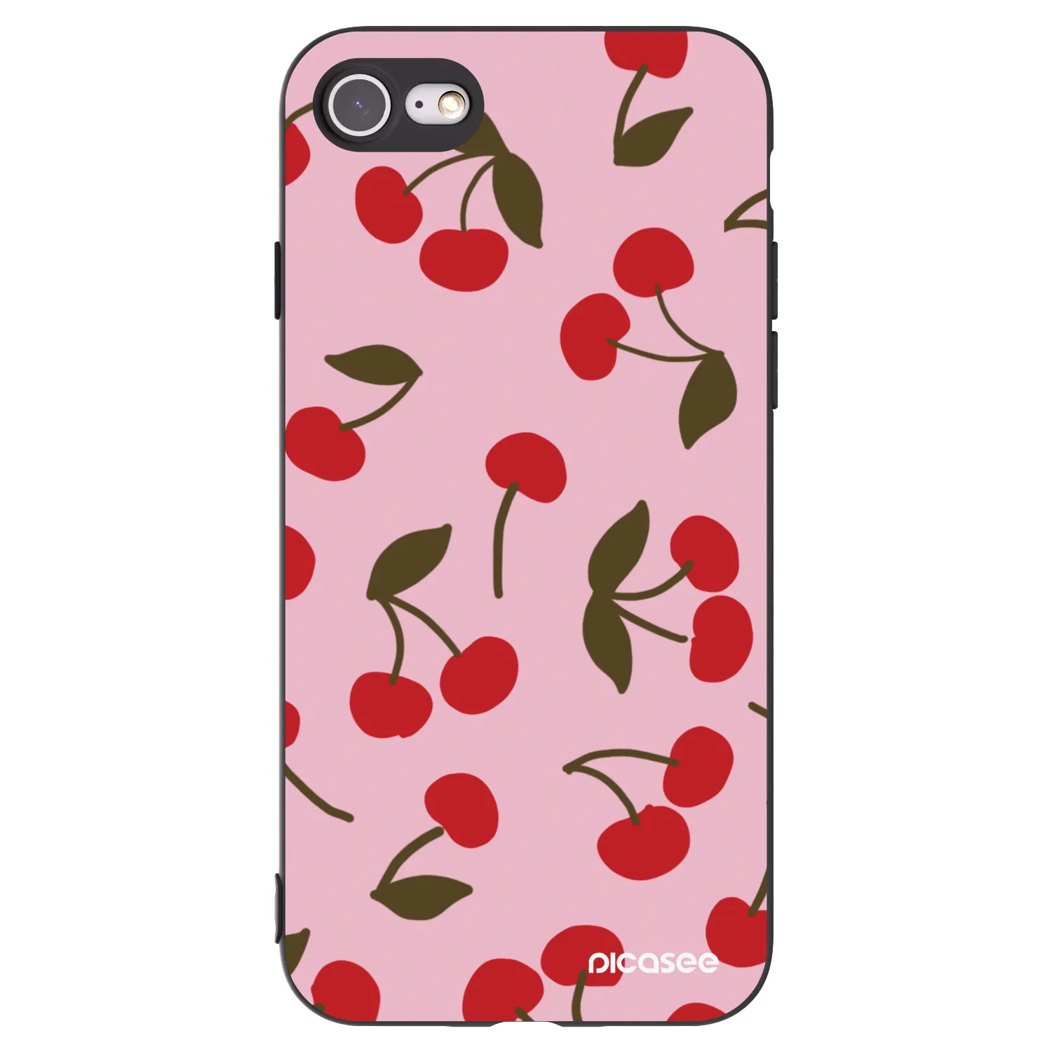 Picasee silikónový čierny obal pre Apple iPhone 8 - Cherry