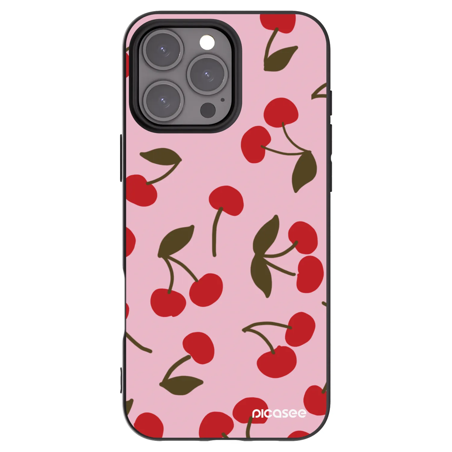 Picasee silikónový čierny obal pre Apple iPhone 16 Pro Max - Cherry