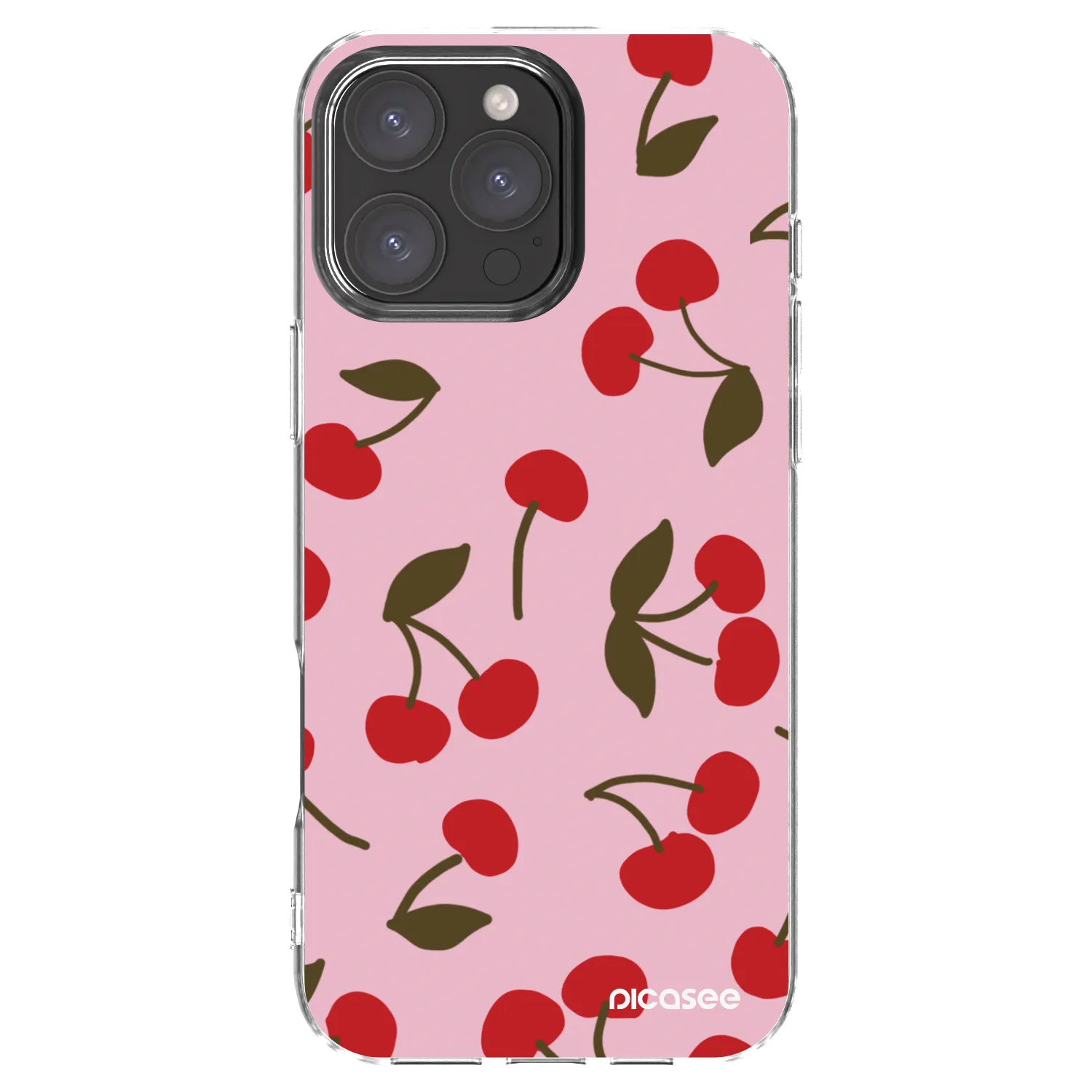 Picasee silikónový prehľadný obal pre Apple iPhone 16 Pro Max - Cherry