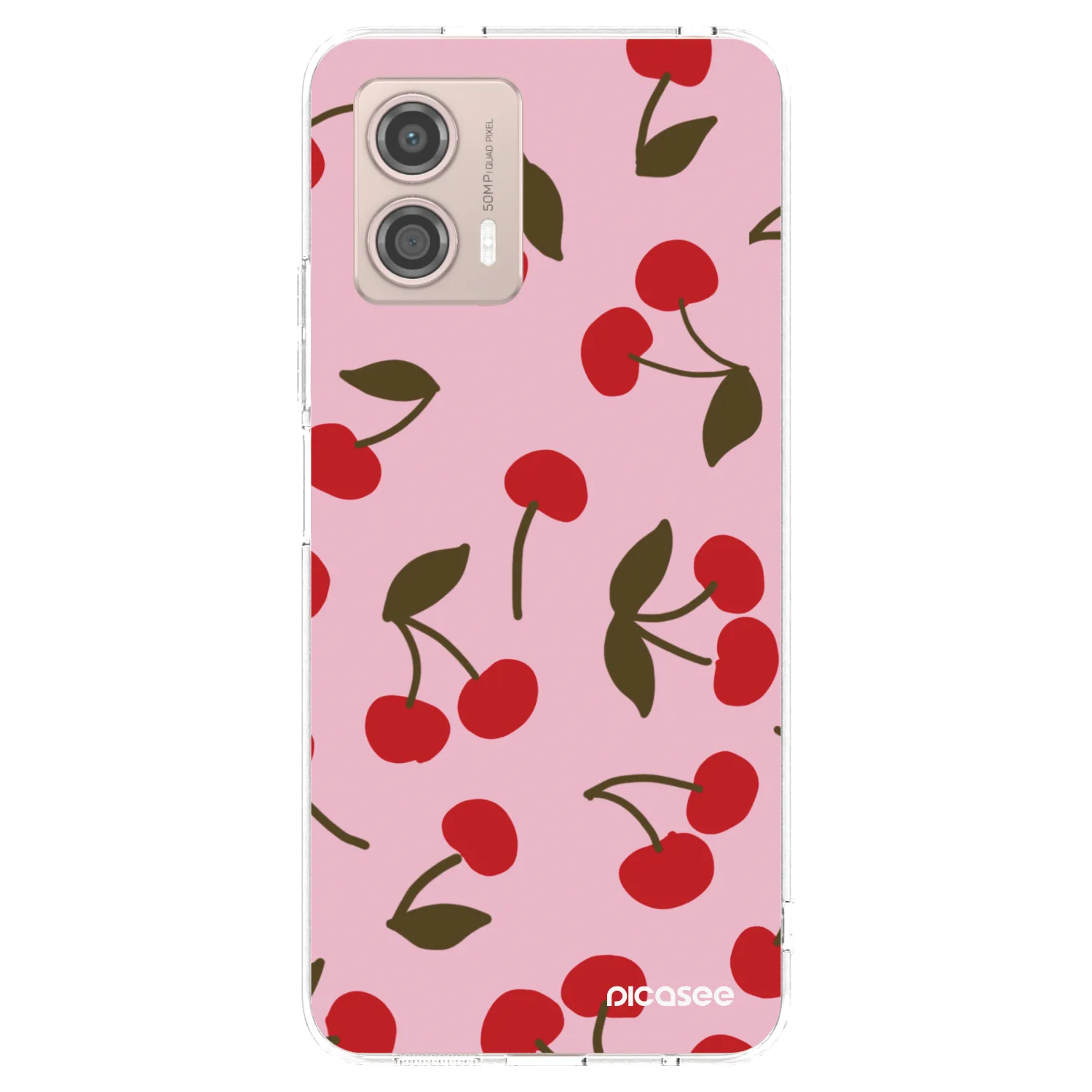 Picasee silikónový prehľadný obal pre Motorola Moto G53 5G - Cherry