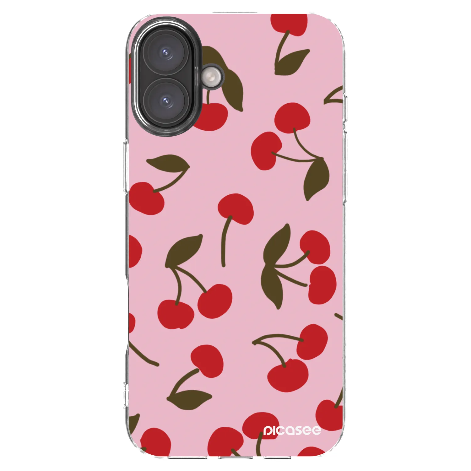 Picasee silikónový prehľadný obal pre Apple iPhone 16 Plus - Cherry