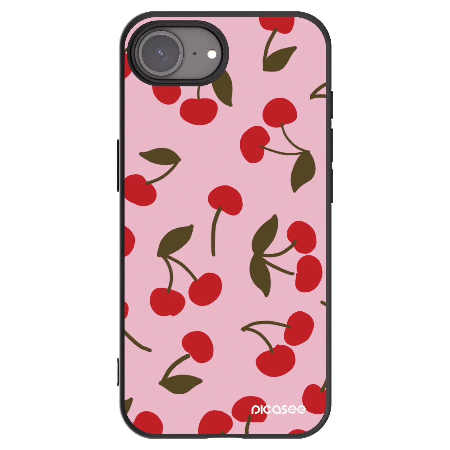 Picasee silikónový čierny obal pre Apple iPhone 16e - Cherry
