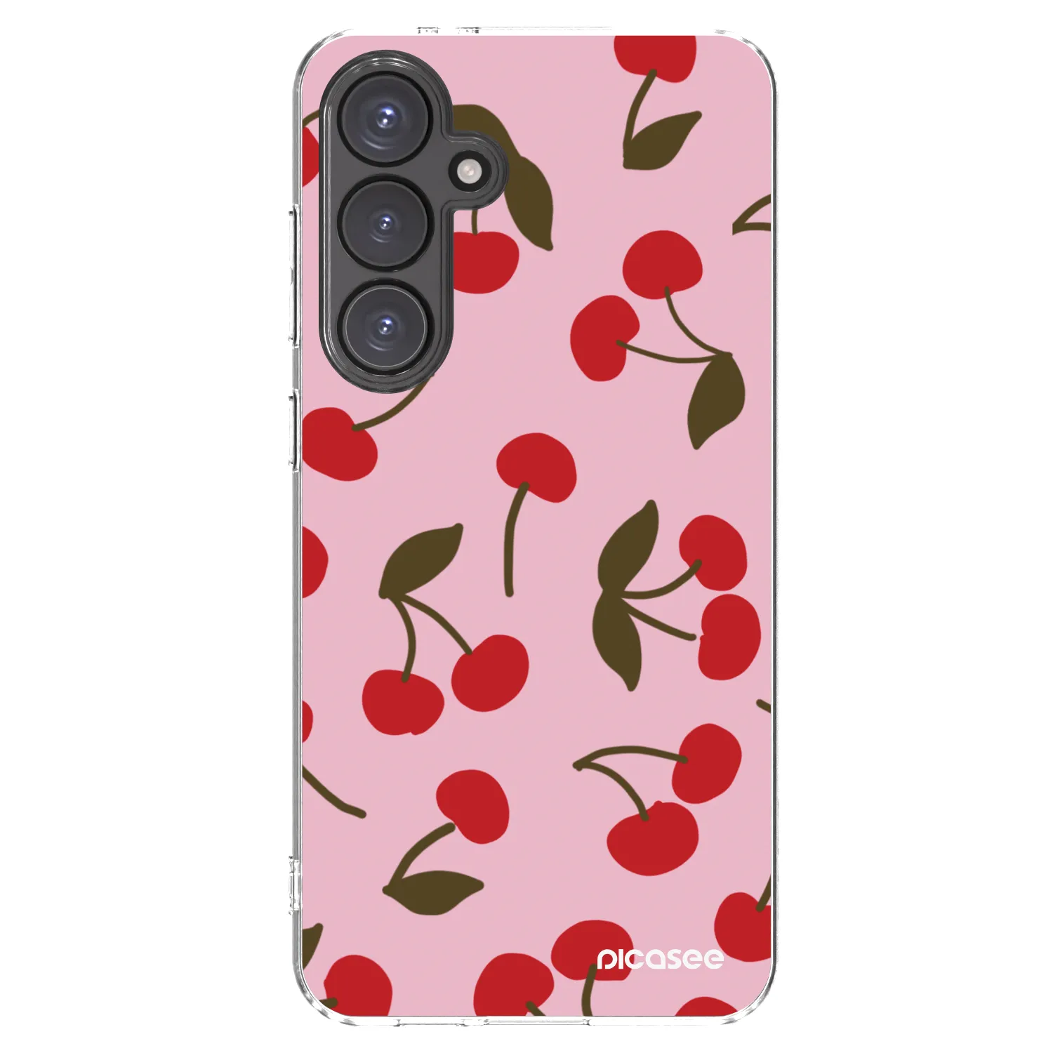 Picasee silikónový prehľadný obal pre Samsung Galaxy S24 FE S721B - Cherry