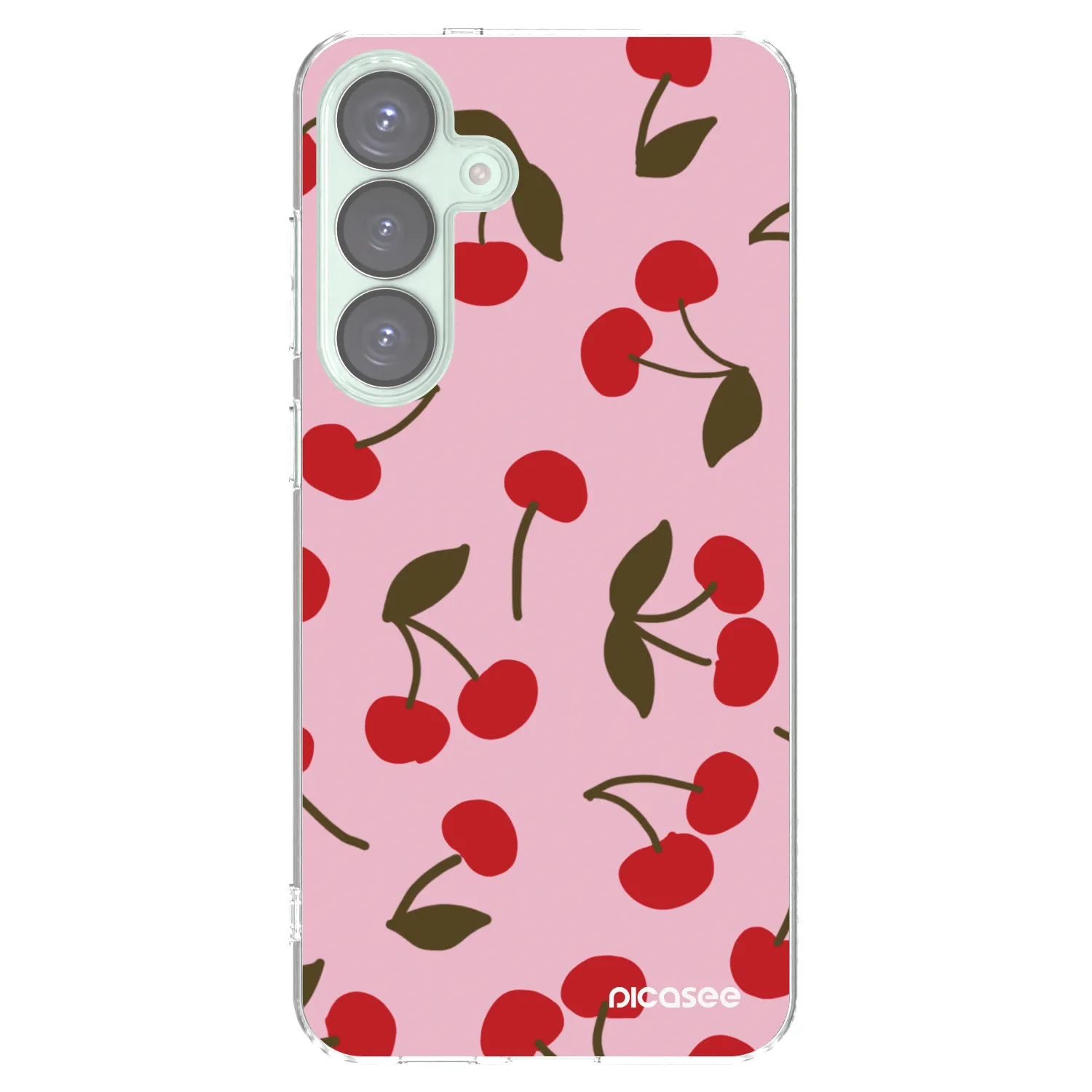 Picasee silikónový prehľadný obal pre Samsung Galaxy S25+ 5G - Cherry