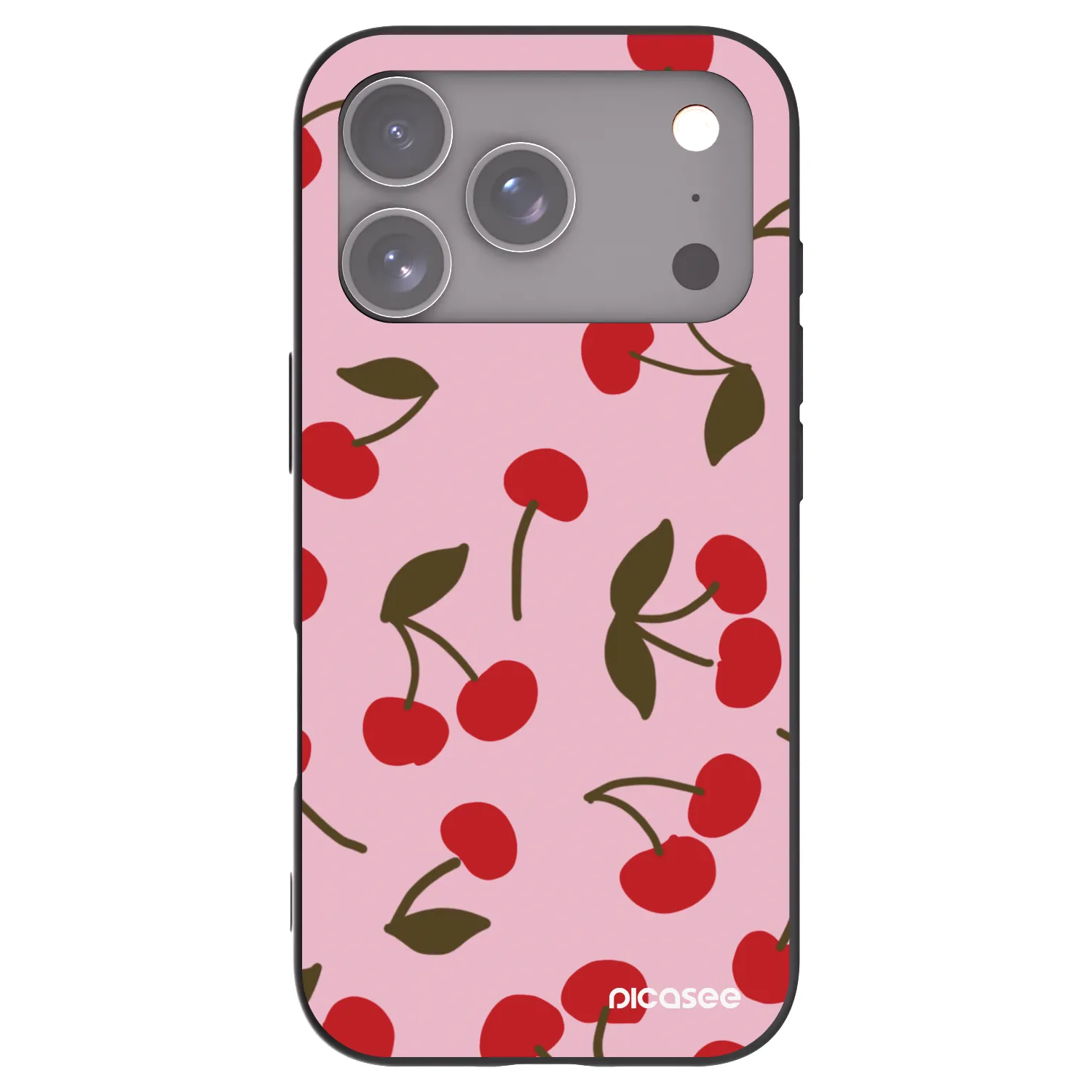 Picasee silikónový čierny obal pre Apple iPhone 17 Pro - Cherry