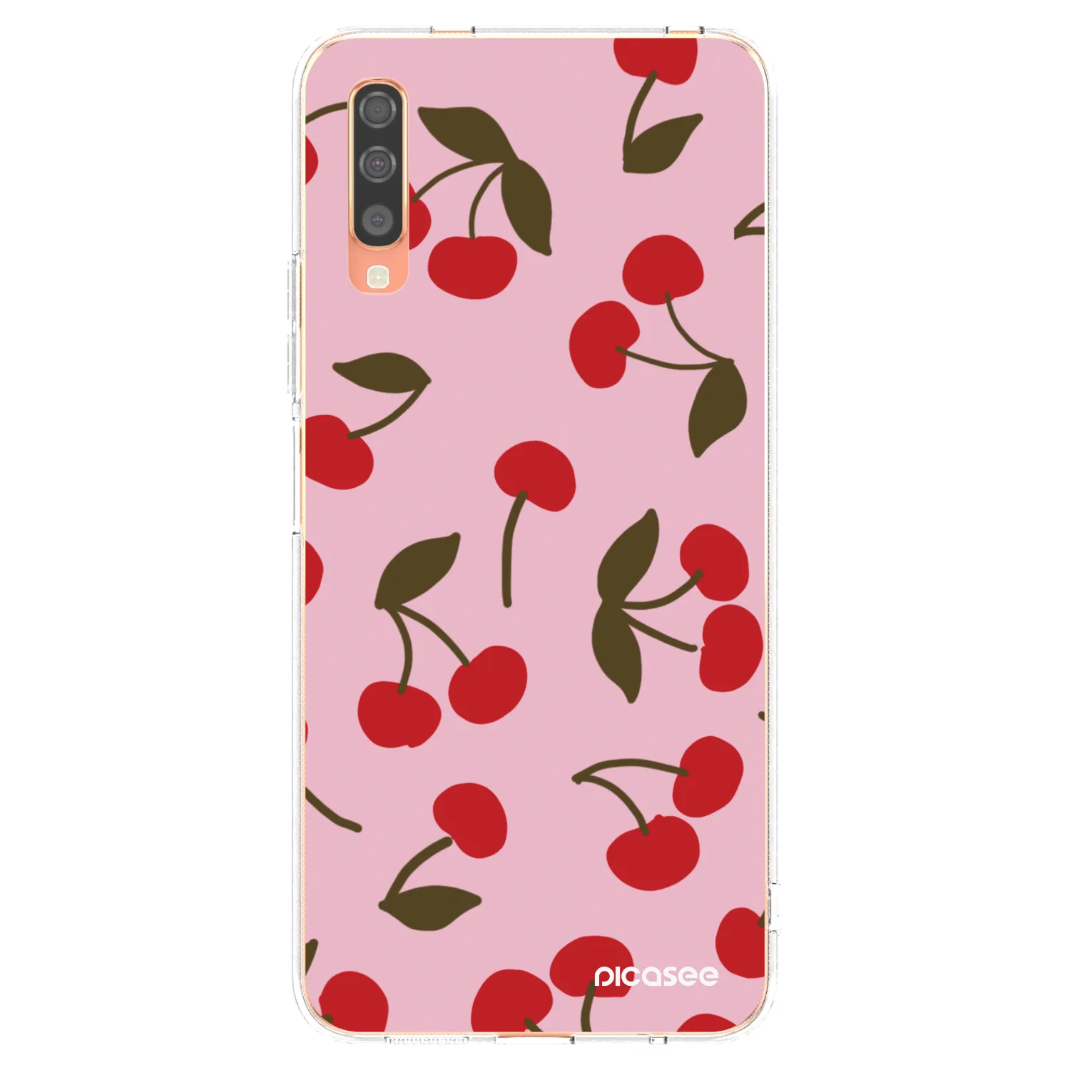 Picasee silikónový prehľadný obal pre Samsung Galaxy A70 A705F - Cherry