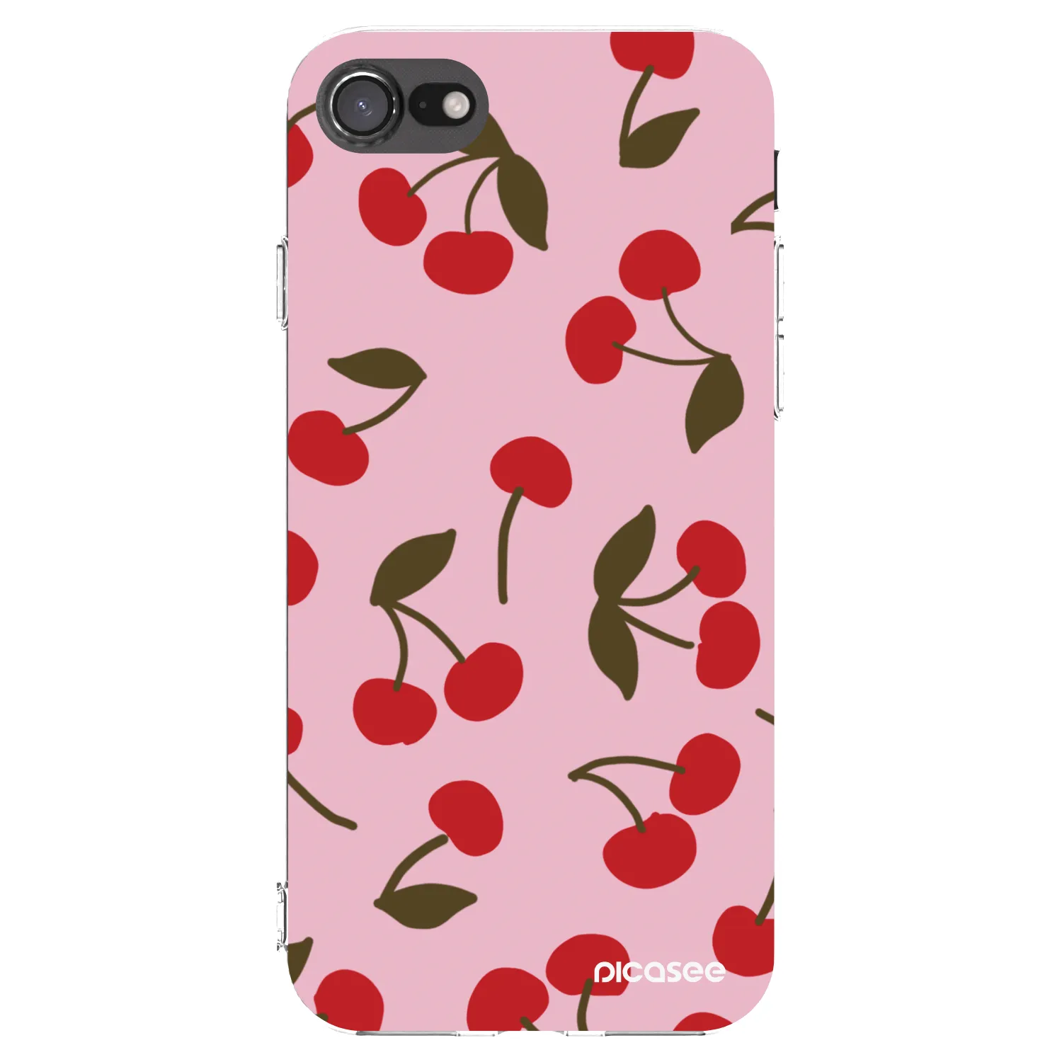 Picasee silikónový prehľadný obal pre Apple iPhone 8 - Cherry