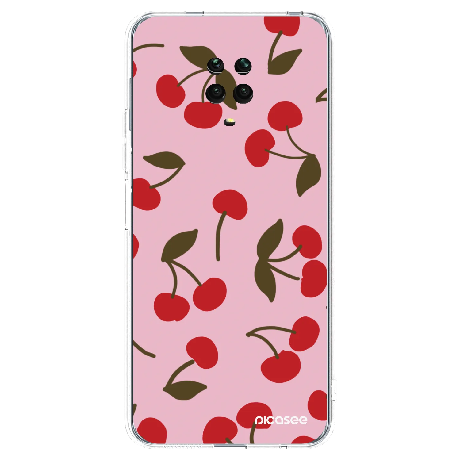 Picasee silikónový prehľadný obal pre Xiaomi Redmi Note 9 Pro - Cherry