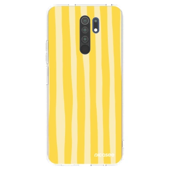 Picasee silikónový prehľadný obal pre Xiaomi Redmi 9 - Lines lemon