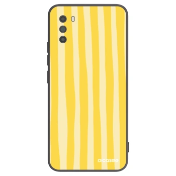 Picasee silikónový čierny obal pre Xiaomi Poco M3 - Lines lemon